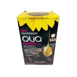 Garnier Olia 4.03 Dark Neutral Brown Permanent Hair Color Dye 100% Gray Coverage